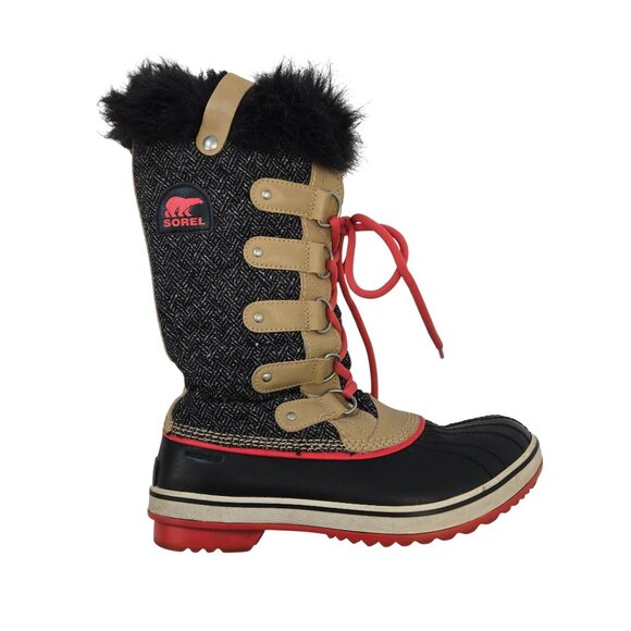 Sorel Tofino Waterproof Faux Leather & Fur Lace Up Boots Size 8 - Picture 6 of 10